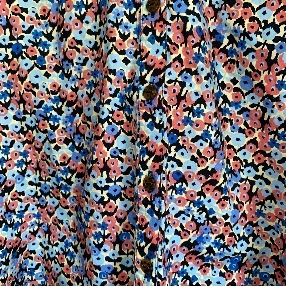 NWT Scotch & Soda Kids Blue Floral Winter Collection Button Down - Picture 3 of 7